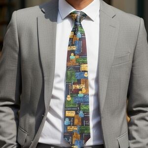 Alynn Neckwear Author!Author! Silk Tie Literary Signatures 57”